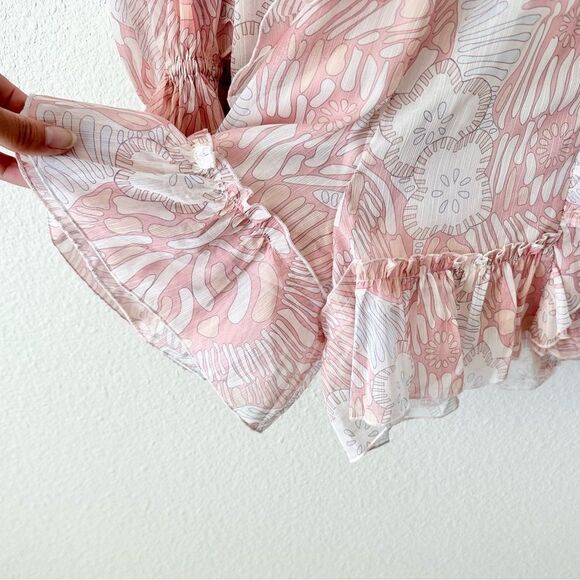 NWT Ted Baker Ted Baker Irvete Soft Ruffle Playsuit Romper in Coral Sz 2 Medium - Picture 9 of 12